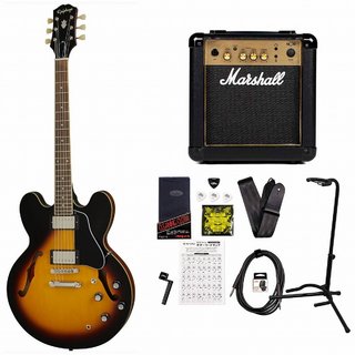 EpiphoneInspired by Gibson ES-335 Vintage Sunburst セミアコ ES335 MarshallMG10アンプ付属エレキギター初心者セ