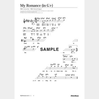 楽譜 My Romance（in G♭）