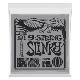 ERNIE BALL【大決算セール】 Slinky 9-String Nickel Wound Electric Guitar Strings #2628