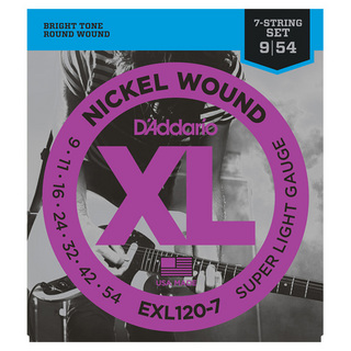 D'AddarioEXL120/7 09-54 7-String スーパーライト7弦エレキギター弦