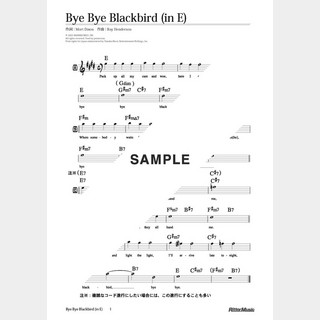 楽譜 Bye Bye Blackbird（in E）