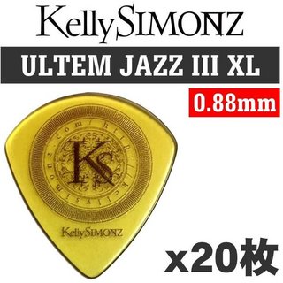 愛曲楽器オリジナル[20枚セット]Kelly SIMONZ(ケリーサイモン) オリジナルピック KSJZ2-088 ウルテム JAZZ III XL 0.88mm