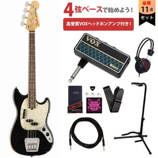 FenderJMJ Road Worn Mustang Bass Black VOXヘッドホンアンプ付属エレキベース初心者セット【WEBSHOP】