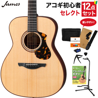 James J-900/S NAT アコースティックギター 教本付きセレクト12点セット 初心者セット エレアコ オール単板