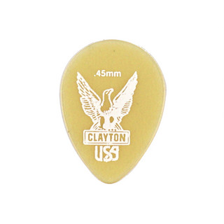 CLAYTONクレイトン UST45 Ultem Gold 0.45mm スモールティアドロップ ギターピック×12枚