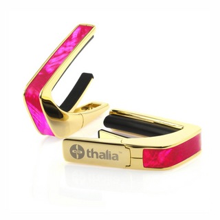 Thalia Capo200 in 24K Gold Finish with Pink Angel Wing Inlay カポタスト