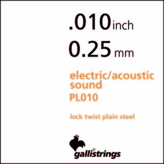 Galli Strings PS010 - Single String Plain Steel For Electric/Acoustic Guitar .010【福岡パルコ店】