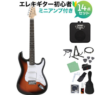 Photogenic ST180 SB エレキギター初心者14点セット 【ミニアンプ付き】