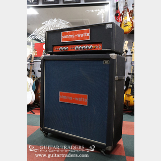 Simms-Watts 1970's 100 MK2 Head with 4 x 12 Cabinet Stack Set