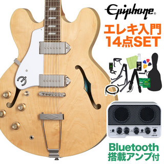EpiphoneCasino LH Natural エレキギター初心者セット 【Bluetooth搭載アンプ付き】