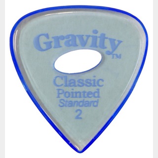 Gravity Guitar Picks Classic Pointed -Standard Elipse Grip Hole- GCPS2PE 2.0mm Blue ギターピック