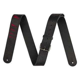 JacksonShark Fin Leather Strap Red and Black 2" ギターストラップ
