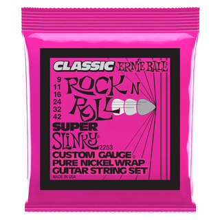 ERNIE BALL アーニーボール 2253 Super Slinky Classic Rock n Roll Pure Nickel Wrap 9-42 Gauge エレキギター弦