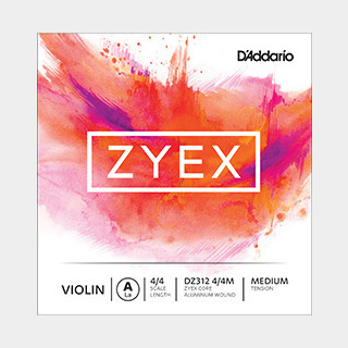 D'Addario DZ312 4/4M バイオリン弦 ザイエックス Zyex Violin Strings 4/4スケール ヘビーテンションA線【バラ弦1本