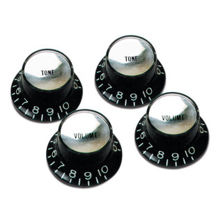 Gibson ギブソン PRMK-010 Top Hat Style Knobs Black W/Silver Metal Insert ノブ