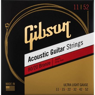 Gibson80/20 Bronze Acoustic Guitar Strings [SAG-BRW11 Ultra Lights]【在庫処分超特価】