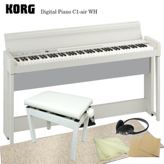 KORG 【Bluetooth対応】電子ピアノ C1-air ホワイト「ピアノ椅子と防音マット付」KORG C1-air WH