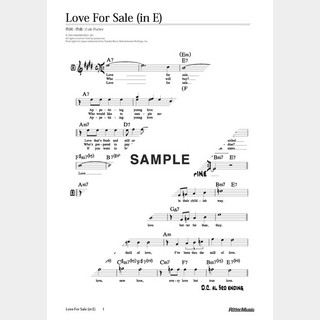 楽譜 Love For Sale（in E）