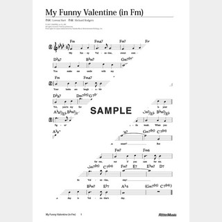 楽譜 My Funny Valentine（in Fm）