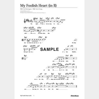 楽譜My Foolish Heart（in B）
