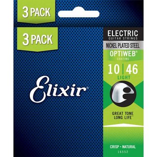 Elixir 19052 Light .010-.046  OPTIWEB  エリクサー コーティング弦 3パック エレキギター用【池袋店】