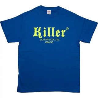 KillerLOGO T-SHIRTS【ロイヤルブルー/蛍光イエロー・XLサイズ】