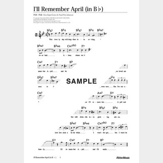 楽譜I’ll Remember April（in B♭）