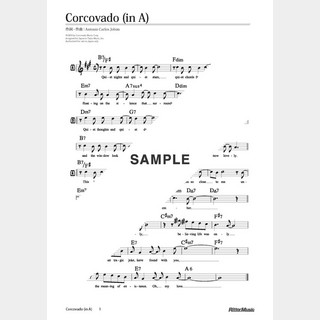 楽譜 Corcovado（移調バージョン in A）