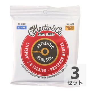Martin MA550T Treated with Lifespan Phospher Bronze Medium アコースティックギター弦×3セット