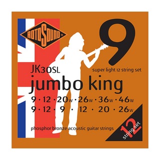 ROTOSOUNDJK30SL Jumbo King Super Light 12-Strings Set 9-46 12弦アコースティックギター弦