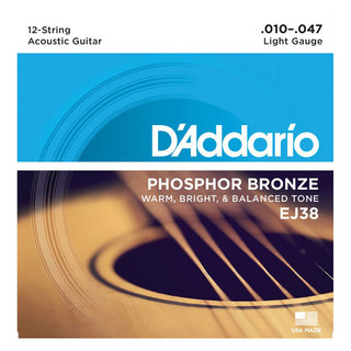 D'Addario ダダリオ EJ38/Light 12-String 12弦用アコースティックギター弦×5セット