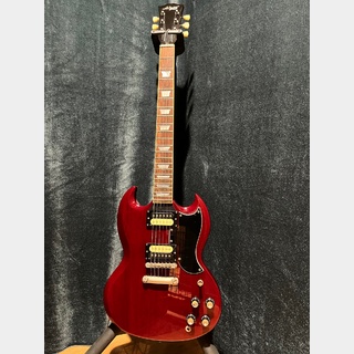 Navigator エレキギター 赤　セミアコ　バーズアイ Navigator エレキギター 赤 セミアコ バーズアイ - メルカリ