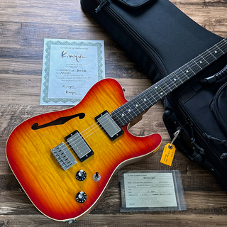 K.Nyui Custom Guitars KNTE Semi-Hollow Cherry Sunburst 2022