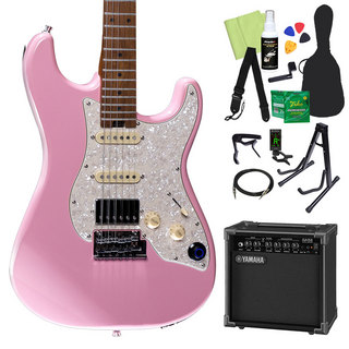 MOOERGTRS S801 エレキギター初心者14点セット 【ヤマハアンプ付き】 Pink