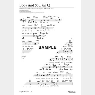 楽譜Body And Soul（in C）