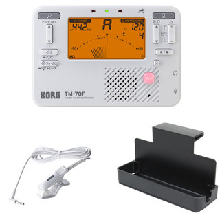KORG TM-70F WH コンタクトマイク CM-400/ 譜面台トレイ付きセット 吹奏楽 管楽器 ブラスバンド