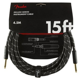 FenderDeluxe Series Instrument Cable Straight/Straight 15' (Black Tweed)