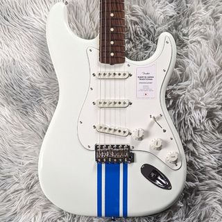 Fender 2023 Collection MIJ Traditional 60s Stratocaster Olympic White with Blue Competition Stripe【現物画