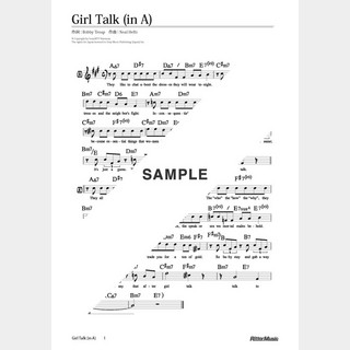 楽譜 Girl Talk（in A）