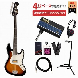 Fender Gold Foil Jazz Bass Ebony FB 2-Color Sunburst VOXヘッドホンアンプ3付属エレキベース初心者セットR【WEB