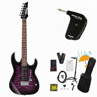 Ibanez GRX70QA-TVT Transparent Violet Sunburst GIO Series 入門用 豪華なキルトトップ  GP-1アンプ付属エレキギ