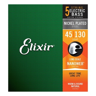 Elixir エリクサー 14202 5string Light Long Scale 45-130 5弦ベース用セット弦×2セット