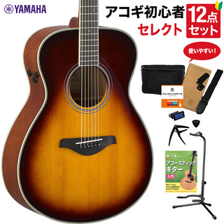 YAMAHA FS-TA BS アコースティックギター 教本付きセレクト12点セット 初心者セット 生音リバーブ エレアコ