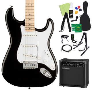Squier by Fender AFF STRAT MN WPG エレキギター初心者14点セット【ヤマハアンプ付き】 BLK