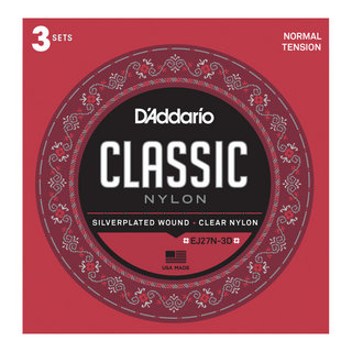 D'Addario ダダリオ EJ27N-3D Silver Wound/Clear Nylon - Student - Normal クラシックギター弦