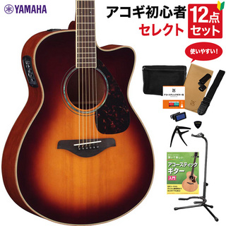 YAMAHA FSX825C BS アコースティックギター 教本付きセレクト12点セット 初心者セット エレアコ