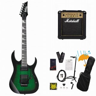 IbanezGio GRG320FA-TEB (Transparent Emerald Burst) [限定モデル] Marshall MG10アンプ付属エレキギター初心者