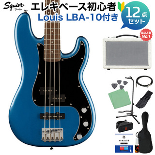 Squier by Fender Affinity Series Precision Bass PJ Black Pickguard Lake Placid Blue ベース 初心者12点セット