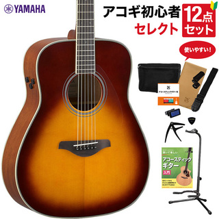 YAMAHAFG-TA BS アコースティックギター 教本付きセレクト12点セット 初心者セット 生音リバーブ エレアコ