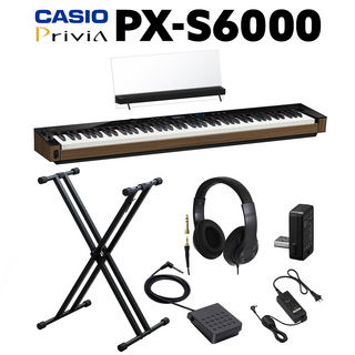 Casio PX-S6000 BK ブラック 電子ピアノ 88鍵盤 ヘッドホン・Xスタンドセット 【WEBSHOP限定】